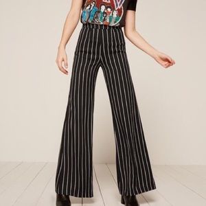 Reformation striped Sorrenti black white pants